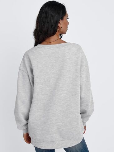 Trendy Queen Womens Oversized Sweatshirts Hoodies Fall Fashion 2024 Outfits Winter Clothes Sweaters Preppy V Neck Teen Girls in Kuwait