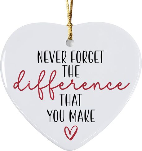 Thank You Gifts Never Forget The Difference You Make Heart Ornament - Heart Keepsake Appreciation Retirement Gifts for Women Men - Farewell, Goodbye, Leaving Gifts for Coworker Boss Employee in Saudi Arabia