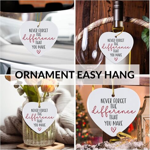 Thank You Gifts Never Forget The Difference You Make Heart Ornament - Heart Keepsake Appreciation Retirement Gifts for Women Men - Farewell, Goodbye, Leaving Gifts for Coworker Boss Employee in Saudi Arabia