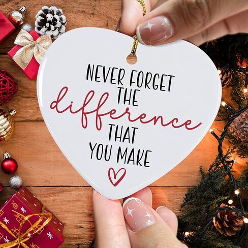 Thank You Gifts Never Forget The Difference You Make Heart Ornament - Heart Keepsake Appreciation Retirement Gifts for Women Men - Farewell, Goodbye, Leaving Gifts for Coworker Boss Employee in Saudi Arabia