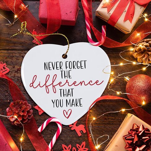 Thank You Gifts Never Forget The Difference You Make Heart Ornament - Heart Keepsake Appreciation Retirement Gifts for Women Men - Farewell, Goodbye, Leaving Gifts for Coworker Boss Employee in Saudi Arabia