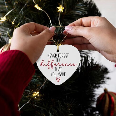 Thank You Gifts Never Forget The Difference You Make Heart Ornament - Heart Keepsake Appreciation Retirement Gifts for Women Men - Farewell, Goodbye, Leaving Gifts for Coworker Boss Employee in Saudi Arabia