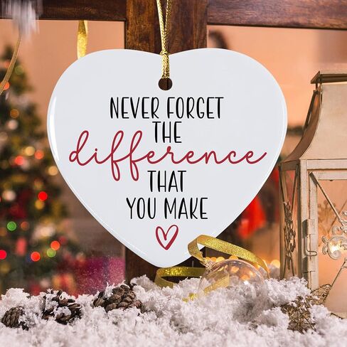 Thank You Gifts Never Forget The Difference You Make Heart Ornament - Heart Keepsake Appreciation Retirement Gifts for Women Men - Farewell, Goodbye, Leaving Gifts for Coworker Boss Employee in Saudi Arabia