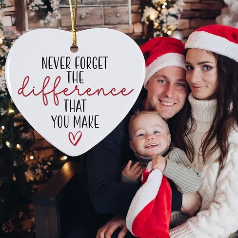 Thank You Gifts Never Forget The Difference You Make Heart Ornament - Heart Keepsake Appreciation Retirement Gifts for Women Men - Farewell, Goodbye, Leaving Gifts for Coworker Boss Employee in Saudi Arabia