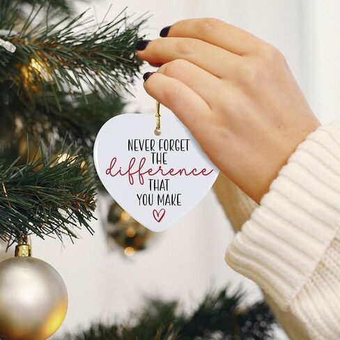 Thank You Gifts Never Forget The Difference You Make Heart Ornament - Heart Keepsake Appreciation Retirement Gifts for Women Men - Farewell, Goodbye, Leaving Gifts for Coworker Boss Employee in Saudi Arabia