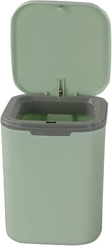 Morcte 1-Pack 0.5 Gallon/ 2 L Tiny Desktop Trash Can with Push Button Lid, Green in Saudi Arabia