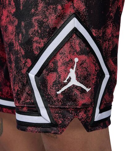 شورت كرة السلة Nike Jordan Dri-FIT Sport Dimond للرجال (الولايات المتحدة، ألفا، متوسط، عادي، عادي، أحمر/أسود) in Saudi Arabia