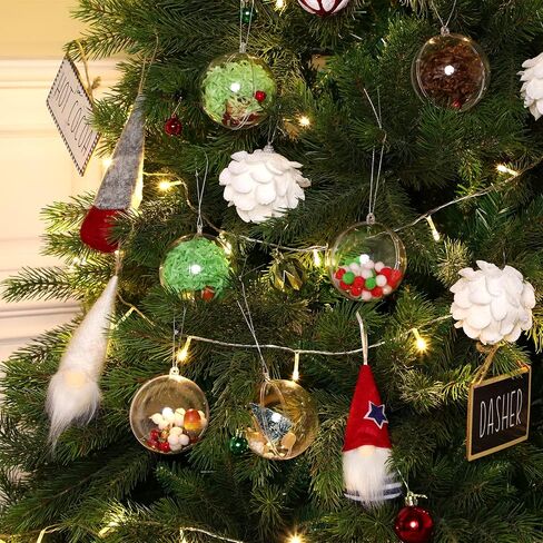 24 Pcs Christmas Fillable Ornaments Ball Clear Plastic Ornaments DIY Craft Transparent Ball for Christmas Wedding Xmas Holiday Party Tree Decor Home (3.15 Inch) in Saudi Arabia