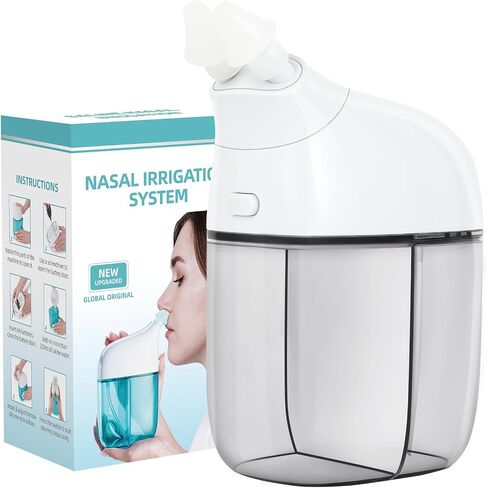 Nasal Irrigation System, Nasal Care, Sinus Rinse Machine, Nasal Rinse Machine, Nasal Cleaner with Auto Waste Collection Function for Sinus, Runny Nose, Nasal Congestion Purple in Saudi Arabia