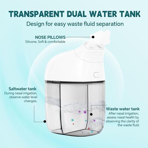Nasal Irrigation System, Nasal Care, Sinus Rinse Machine, Nasal Rinse Machine, Nasal Cleaner with Auto Waste Collection Function for Sinus, Runny Nose, Nasal Congestion Purple in Saudi Arabia
