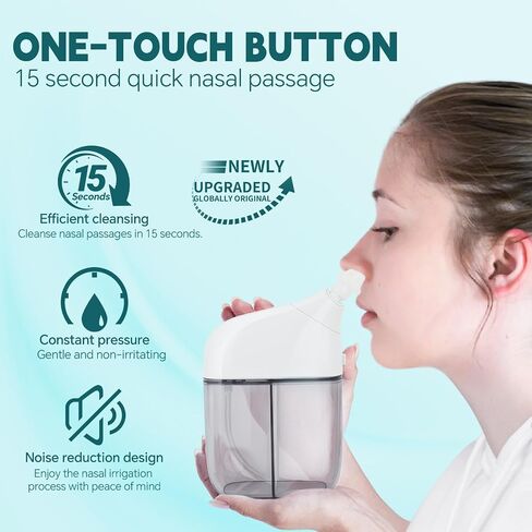 Nasal Irrigation System, Nasal Care, Sinus Rinse Machine, Nasal Rinse Machine, Nasal Cleaner with Auto Waste Collection Function for Sinus, Runny Nose, Nasal Congestion Purple in Saudi Arabia