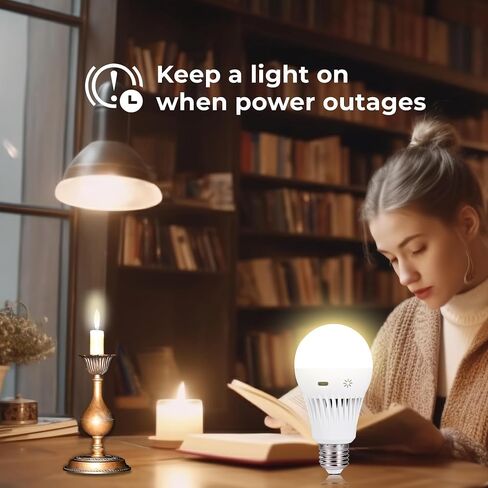 Battery Operated Light Bulb, 2200mAh Rechargeable Light Bulbs with Remote, Lasts for 18 Hours, 7W high Brightness, Wireless Light Bulbs for Lamps, LED Light Bulbs 3000K/2 Pack in Saudi Arabia