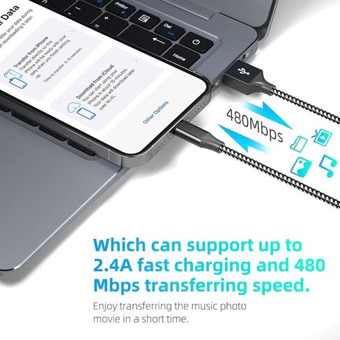 iPhone Charger Cord 3 Pack 10 FT Apple MFi Certified Lightning Cable Nylon Braided iPhone Charger Fast Charging Cable Compatible with iPhone 14 13 12 11 Pro Max XR XS X 8 7 6 Plus SE iPad and More in Kuwait