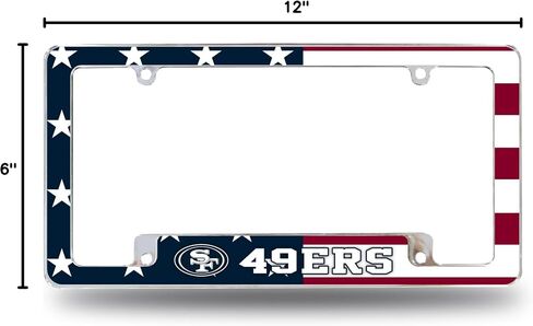 Rico Industries NFL Football Dallas Cowboys Patriotic 12" x 6" Chrome All Over Automotive License Plate Frame for Car/Truck/SUV in Saudi Arabia