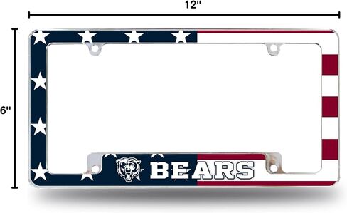 Rico Industries NFL Football Dallas Cowboys Patriotic 12" x 6" Chrome All Over Automotive License Plate Frame for Car/Truck/SUV in Saudi Arabia