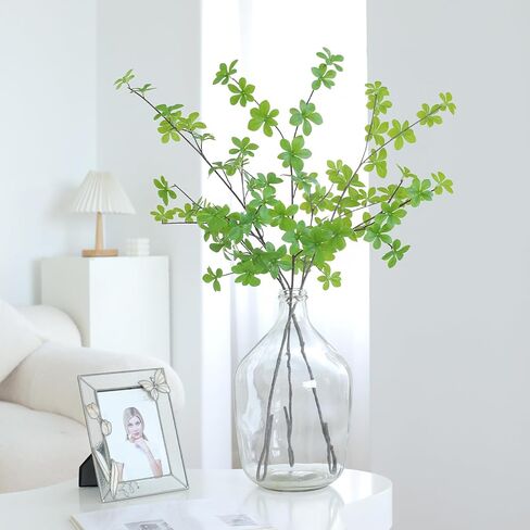 Artificial Eucalyptus Stems，Decoration Greenery Stems ，43 Inch 4 Pcs, Realistic Touch Flexible Branches, Green Fake Plant, for Home Decor tables Vases Garden Decoration in Saudi Arabia