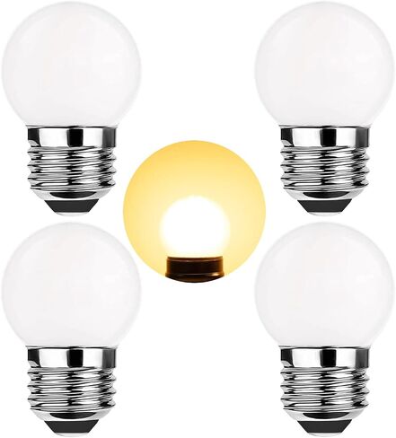 G40 1.5w Low Wattage Led Bulb,Equivalent 15 Watt Standard E26 Base G14 Small Low Power Frosted Light Bulb for Ceiling Fan,Table Lamp,Pendant Fixtures,Vanity ,Warm White 2700k,Dimmable,Pack of 2 in Saudi Arabia