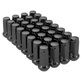 Set of 32pcs 1.77" Tall M14X1.5 Thread Bulge Acorn Lug Nuts, 3/4" Hex, Black - Replacement for Chevy GMC Silverado