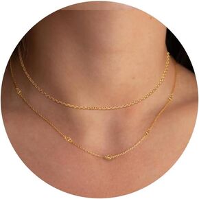 Gold Initial Necklaces - 14K Real Gold Plated Round Letter Pendant Hollow Capital Initial Necklaces for Women Girls, CZ Circle Initial Necklace Dainty Jewelry for Women Girls