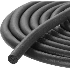 uxcell Foam Rubber Weather Seal Strip, 4mm(0.16") Diameter x 4 Meters (13.12Ft) Long Round EPDM Solid Rubber for Reduce Noise, Shock, Friction