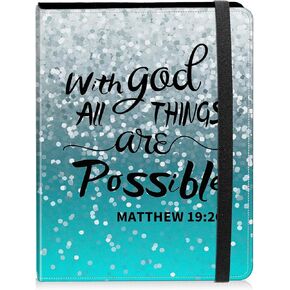 Photo Album 4x6 Photos - 60 Photos Capacity PU Leather Cover Photo Album with Strong Elastic Band, Portable Picture Album for Family Wedding Wedding Anniversary, Christian Bible Verse