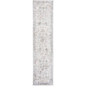 SAFAVIEH Jasmine Collection Runner Rug - 2'2" x 9', Grey & Blue, Traditional Oriental Distressed Design, Non-Shedding & Easy Care, Ideal for High Traffic Areas in Living Room, Bedroom (JSM333F)
