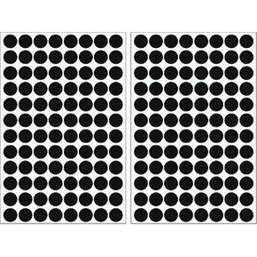 Waziaqoc 108pcs Self-Adhesive Screw Hole Stickers (Black), 2-Table Sheets Screw Covers Caps PVC Dustproof Round Stickers for Wooden Furniture - 15mm/0.59inch