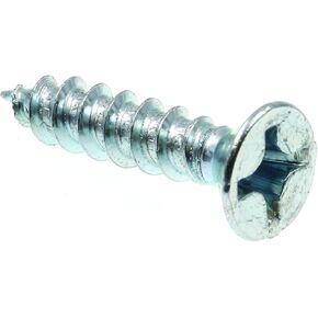 Prime-Line 9036080 Wood Screw, Flat Head Phillips, #12 X 1 in, Zinc Plated Steel, Pack of 100