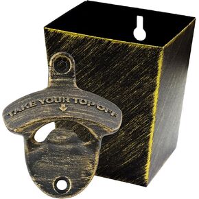 Black Beer Opener Wall Mounted Take Your Bottle Cap Off Bottle Opener with Cap Catcher Gifts