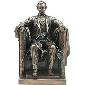 9 Inch Seated Abraham Lincoln Bronze Finish Statue / Bookend Sculpture