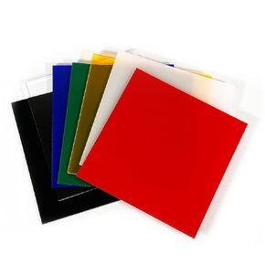 1/8" Cast Acrylic Sheet Variety Pack, 3 x 3 Inch Nominal (7 Sheets of .118")