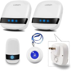 Caregiver Pager Wireless Call Button Call Bell Call Light Alert Button for Home/Elderly/Patients/Disabled Nurse Alert System Emergency Button 3 Plugin Receivers 5 Waterproof Transmitters