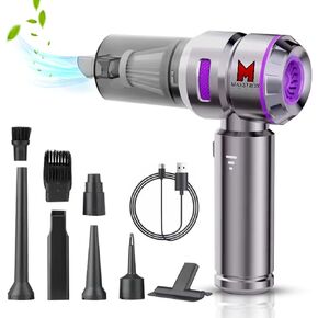 Portable Handheld Cordless Car Vacuum Cleaner - USB Rechargeable Mini Vacuum with 18000PA Powerful Suction with Multiple Attachments for Home, Office, Car Cleaning