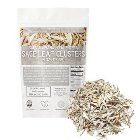 Premium White Sage Cluster 4oz (114g) | Hoja De Salvia Blanca Entera | Salvia officinalis | Sanctification, Purification, Metaphysical, Wicca.