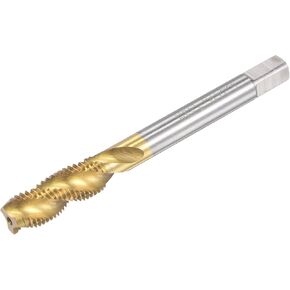 uxcell Spiral Flute Threading Tap M10 x 1.5, Metric HSS (High Speed Steel) Titanium Plated Machine Thread Screw Tap 3 Flutes Tapping Tool H2 Tolerance