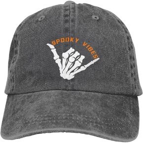 Halloween Baseball Cap Spooky Vibes Hats Funny Adjustable Skeleton Hand Vintage Hat for Women Men