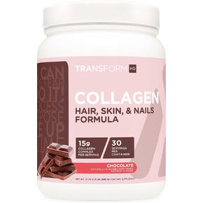 TransformHQ Beauty Collagen (30 Servings) Chocolate - Hair, Skin, & Nails Formula