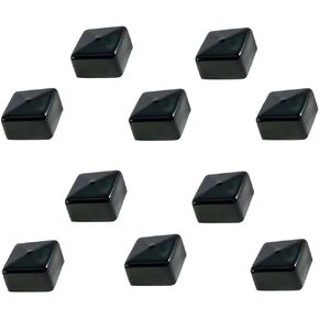1.5’’ Square Rubber Cover Cap for Strut Channel, Metal Tubing, Fences End Protection, 10 Pack Black Vinyl Flexible Floor Protectors for Furniture Legs