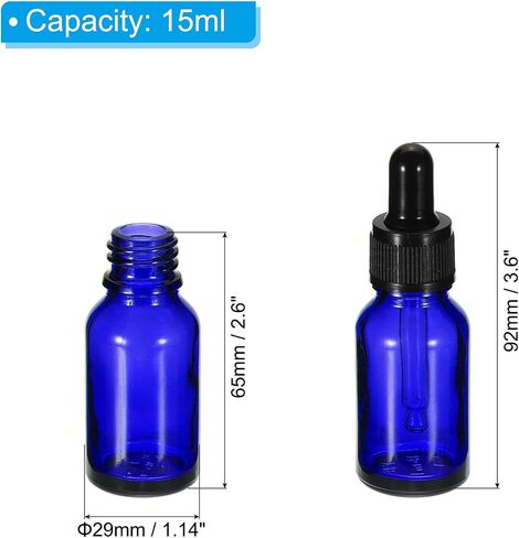 PATIKIL 15ml Glass Dropper Bottle, 24Pcs Leakproof Essential Oils Sample Liquid Perfume Container with Eye Dropper Funnel for Storage Home Travel, Green in Saudi Arabia