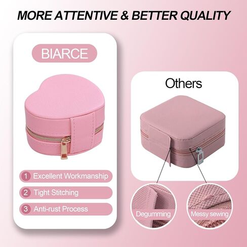 4Pcs Heart-Shaped Small Jewelry Box Travel Jewelry Case Girls Mini Jewelry Box for Rings Earrings Necklaces Organizing Portable PU Leather Jewerly Organizer for Women in Saudi Arabia