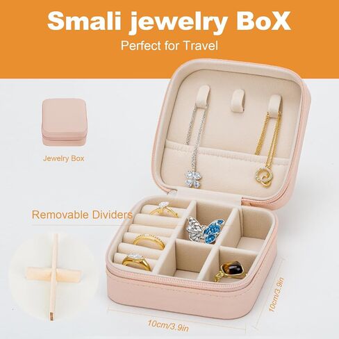 Travel Jewelry Case - Compact Travel Jewelry Box with Multiple Compartments for Rings, Necklaces, Earrings, and Accessories - Ideal for Travel and Organization(blue) in Saudi Arabia