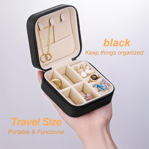 Travel Jewelry Case - Compact Travel Jewelry Box with Multiple Compartments for Rings, Necklaces, Earrings, and Accessories - Ideal for Travel and Organization(blue) in Saudi Arabia