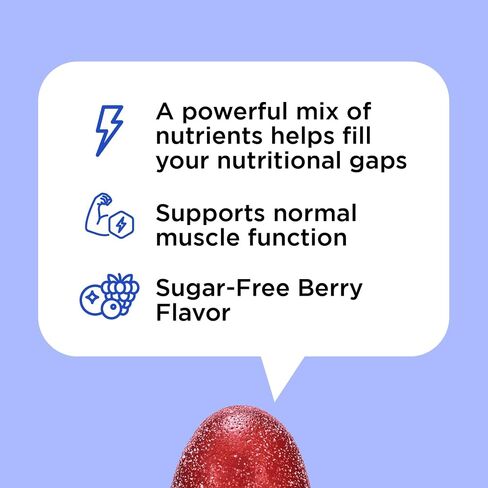 OH MY VIT! for Ellos Men’s Multivitamin Gummy with Vitamins C, E, and Zinc, Sugar Free Berry Flavor, 60 Count in Saudi Arabia