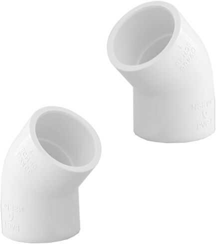 2way 1 بوصة 45 درجة تركيب الكوع PVC (NSF-pw)، تركيبات زاوية PVC من فئة الأثاث لأثاث البناء DIY SCH40 (4 عبوات) in Saudi Arabia