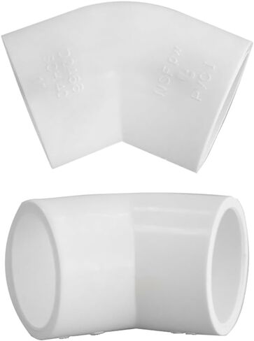 2way 1 بوصة 45 درجة تركيب الكوع PVC (NSF-pw)، تركيبات زاوية PVC من فئة الأثاث لأثاث البناء DIY SCH40 (4 عبوات) in Saudi Arabia