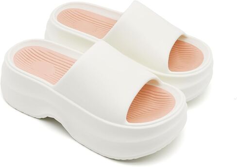 Platform Cloud Slides for Women Outdoor Thick Sole Comfortable Slide Cute Open Toe Non-Slip House Shower Beach Sandals Girls and Ladies Trendy Sandal in Saudi Arabia