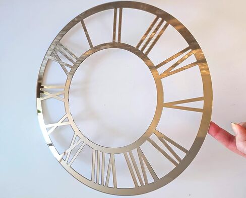 11.81 Inch (30cm) Gold Elegant Clock Face for Resin, Crafts, DIY, Round Mirror Clock Dial Plate with Roman Numerals, Resin Accessories in Saudi Arabia