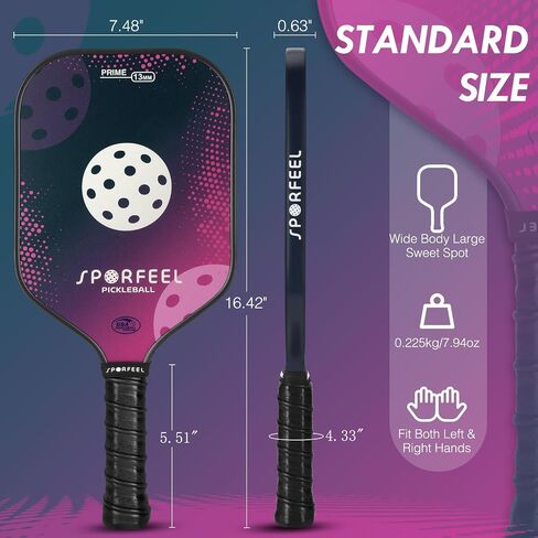 Pickleball Paddles, USAPA Approved Fiberglass Pickleball Paddle Sets, Indoor Outdoor Pickle Ball Sports Accessories, Pickle Ball Set for Men Women Beginners, Includes 4 Balls and 1 Bag in Saudi Arabia
