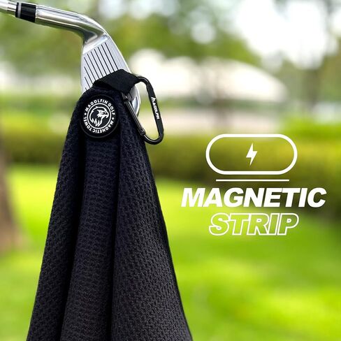 Magnetic Golf Towel with Clip, Microfiber Waffle Design - Industrial Strength Magnet for Strong Hold to Golf Bags, Carts & Clubs - Red in Kuwait