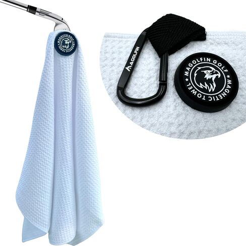 Magnetic Golf Towel with Clip, Microfiber Waffle Design - Industrial Strength Magnet for Strong Hold to Golf Bags, Carts & Clubs - Red in Kuwait